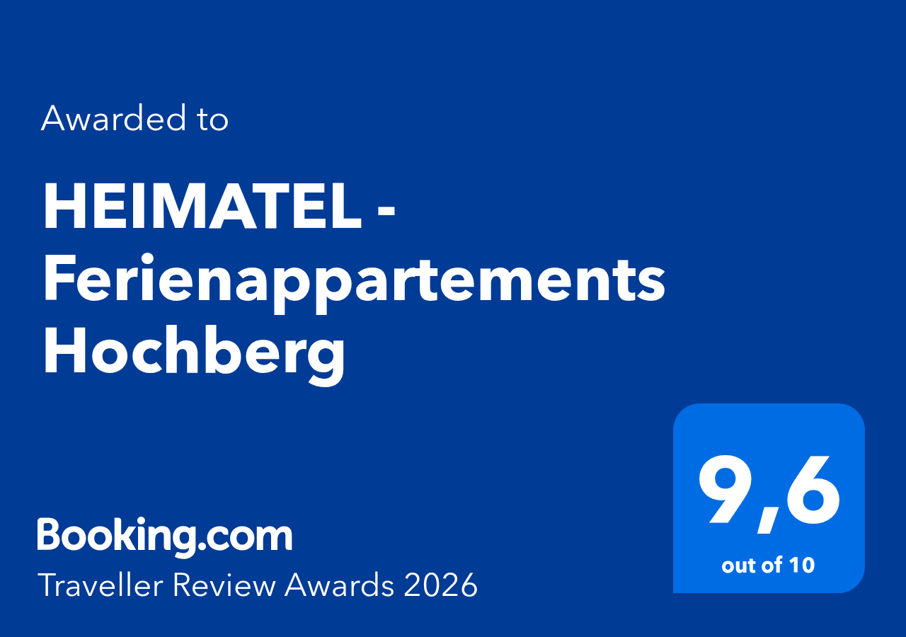 Booking.com Traveller Review Award 2026 für Ferienappartements Hochberg &ndash; 9,6 von 10